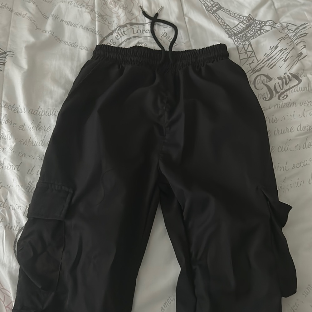 Black Cargo Joggers